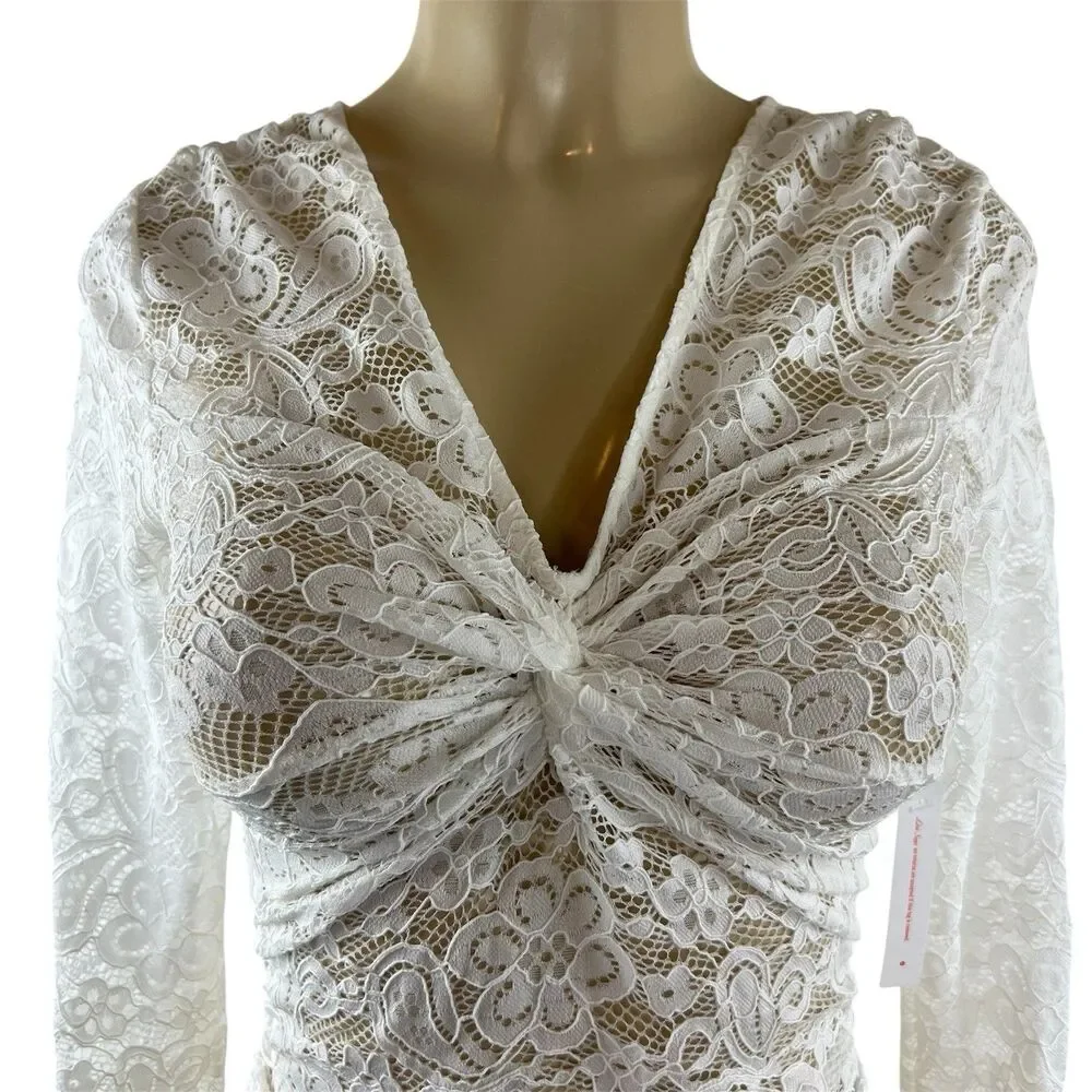 Lisa Says Gah Aurelia Top Size S White Vanilla Lace Sheer